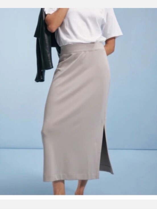 AYR Dresses & Skirts - AYR High Hopes Skirt Stone Grey M Pima Cotton Blend